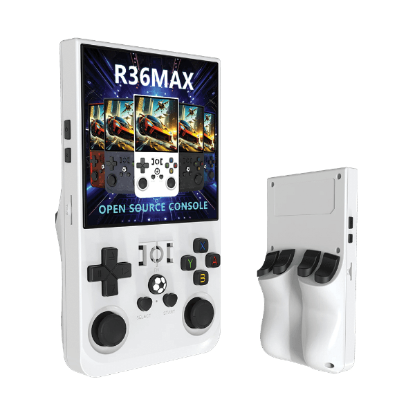 Console Portátil R36 Max 4.0" Tf Card 64GB 1GB + 8GB 4000Mah 5V 1.5A Branco