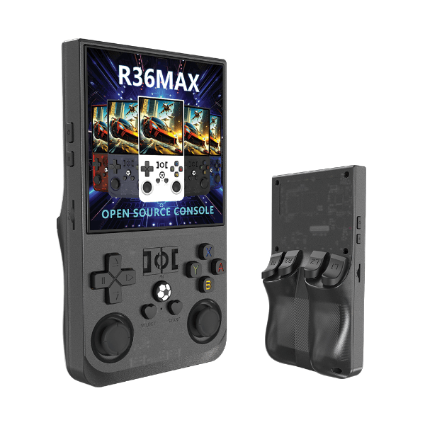 Console Portátil R36 Max 4.0" Tf Card 64GB 1GB + 8GB 4000mAh 5V 1.5A Preto