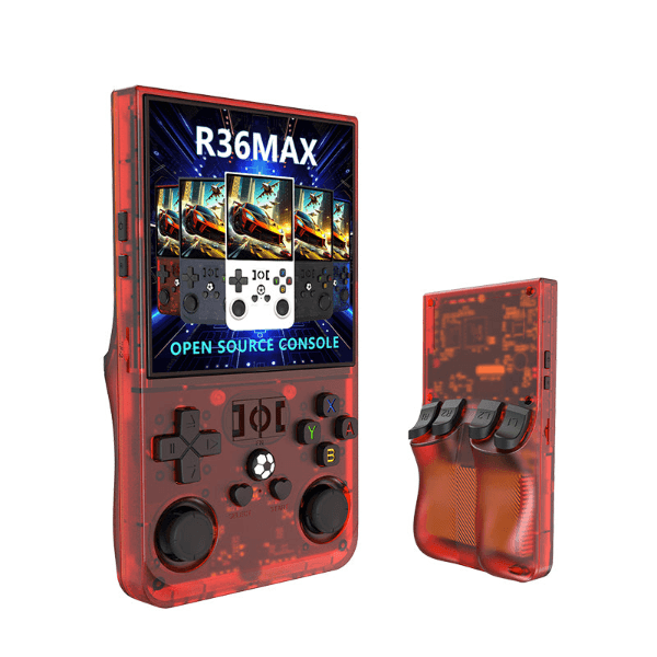 Console Portátil R36 Max 4.0" Tf Card 64GB 1GB + 8GB 4000mAh 5V 1.5A Vermelho