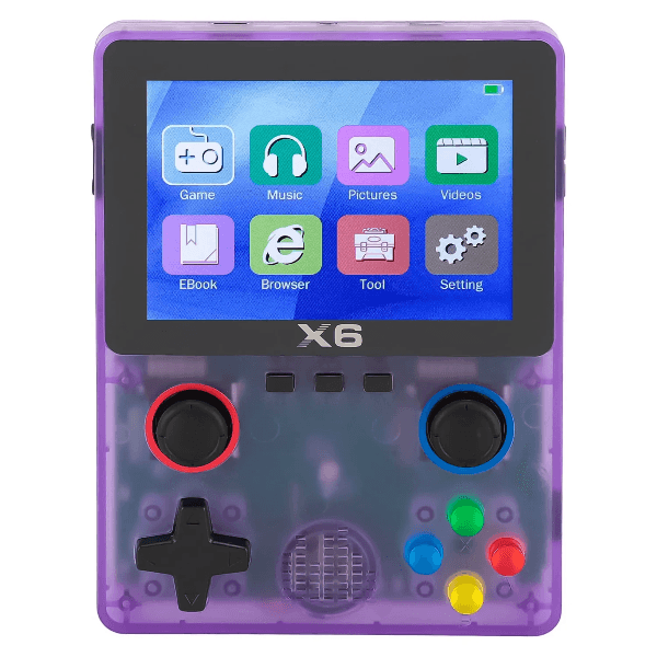 Console Portátil Game X6 Gamepad / 3D / 3.5" / Tf Card 32GB / Recarregável - Roxo