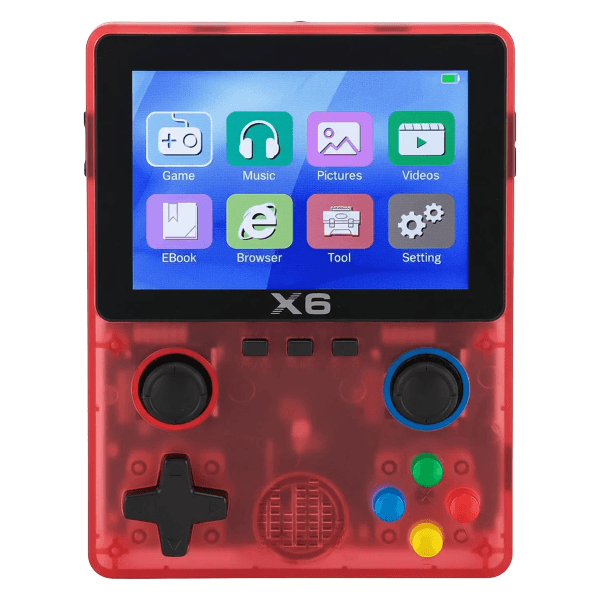 Console Portátil Game X6 Gamepad / 3D / 3.5" / Tf Card 32GB / Recarregável - Vermelho