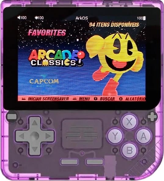 Console de Jogo Powkiddy RGB30 64GB 5000 Jogos Em 1 - Roxo