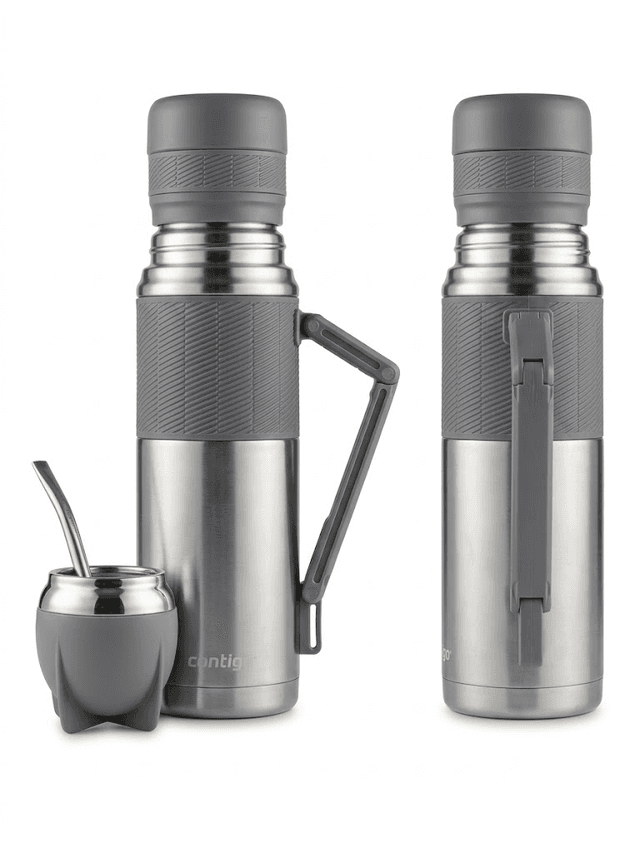 Kit para Mate Contigo Termo + Guampa + Bomba (Inox) 1.18L