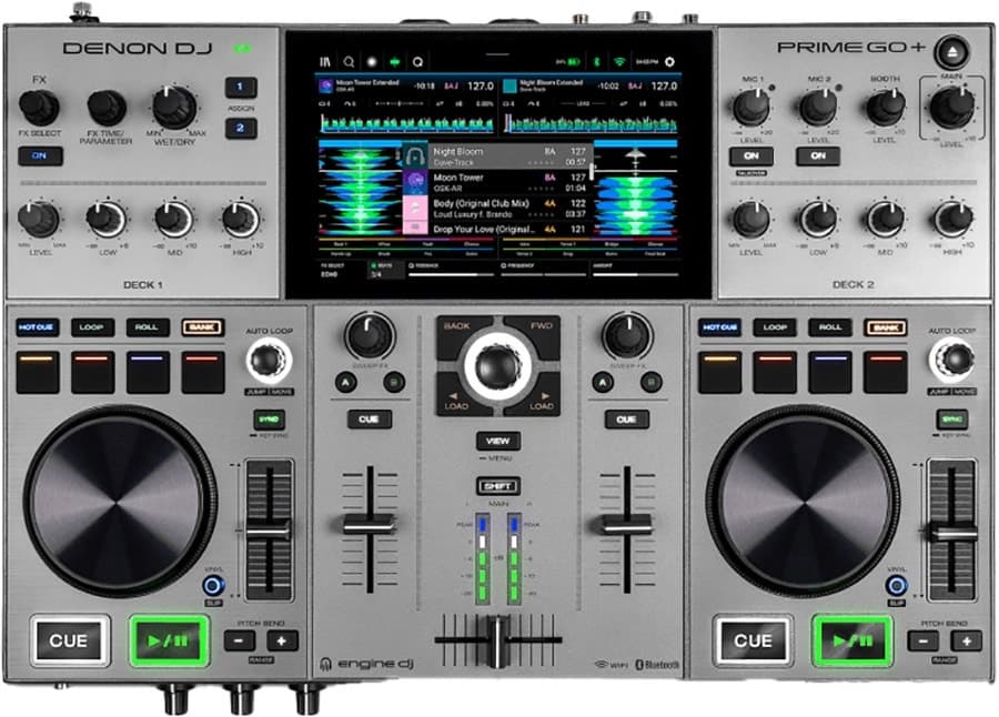 Controlador DJ Denon DJ Prime Go+ Sistema DJ Standalone WiFi/Bluetooth - Bivolt