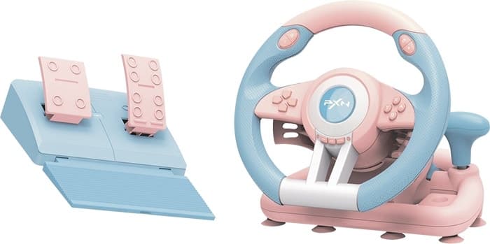 Volante de Corrida Pxn V3Pro Azul/Rosa