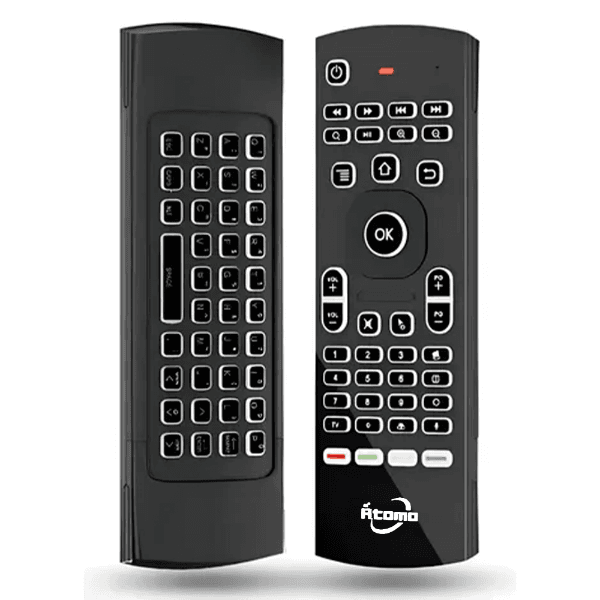 Controle Universal Wireless Atomo Mo-7716Y Air Mouse Teclado Preto