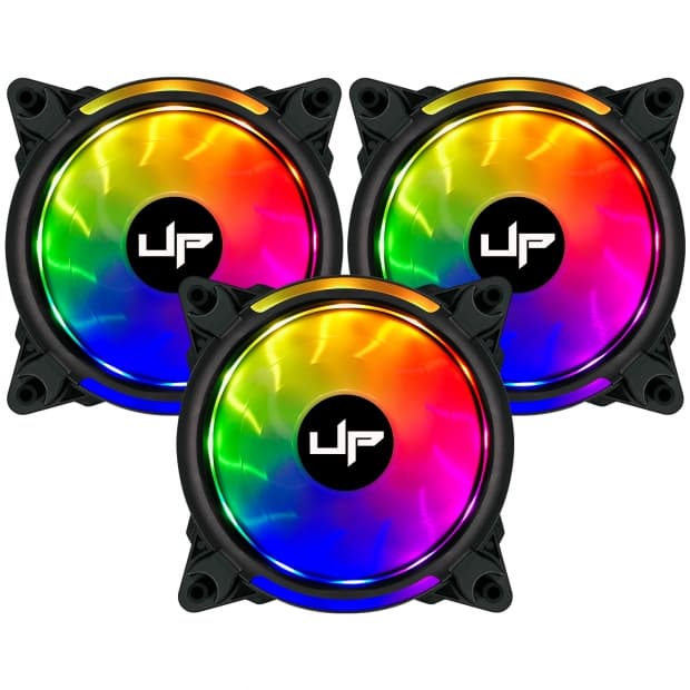 Kit Cooler Fan para Gabinete Up Gamer Elite Argb 5V 120MM com Controle Preto