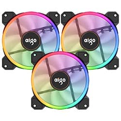 Kit com 3 Coolers para Gabinete Aigo Dr12 120MM LED RGB