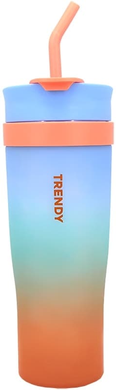 Copo com Canudo Trendy 1200mL Azul Céu