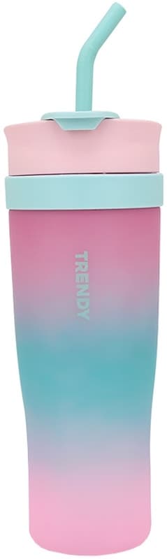 Copo com Canudo Trendy 1200mL Fúcsia