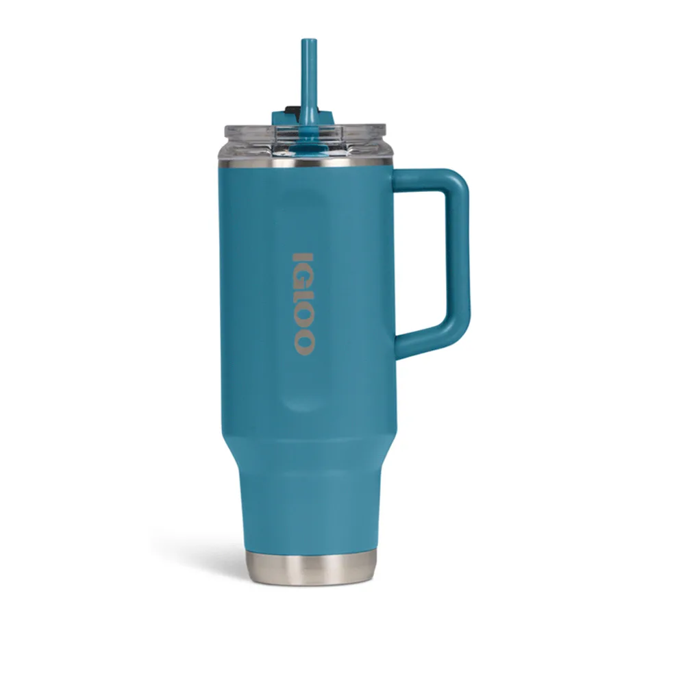 Copo Térmico Igloo 1,2L Mug com Canudo Azul