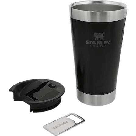 Copo Térmico Universal Beer Pint Preto 473ml com Tampa e Abridor