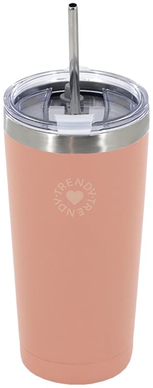 Copo Térmico com Canudo Trendy 18484 600mL - Rosa