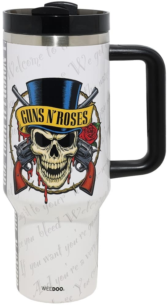 Copo Térmico Weedoo Guns N' Roses 1.2L Branco/Preto