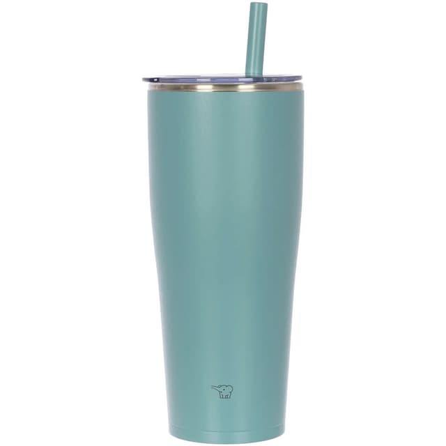 Copo Térmico Zojirushi Sx-HA89HGM Com Canudo Encaixe Carro Inox 890ml Verde Água