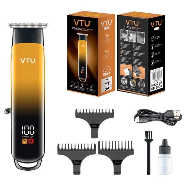 Cortador de Cabelo Vtu-8005 Recarregável Amarelo/Preto