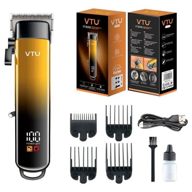 Cortador de Cabelo Vtu-8006 Recarregável Amarelo/Preto