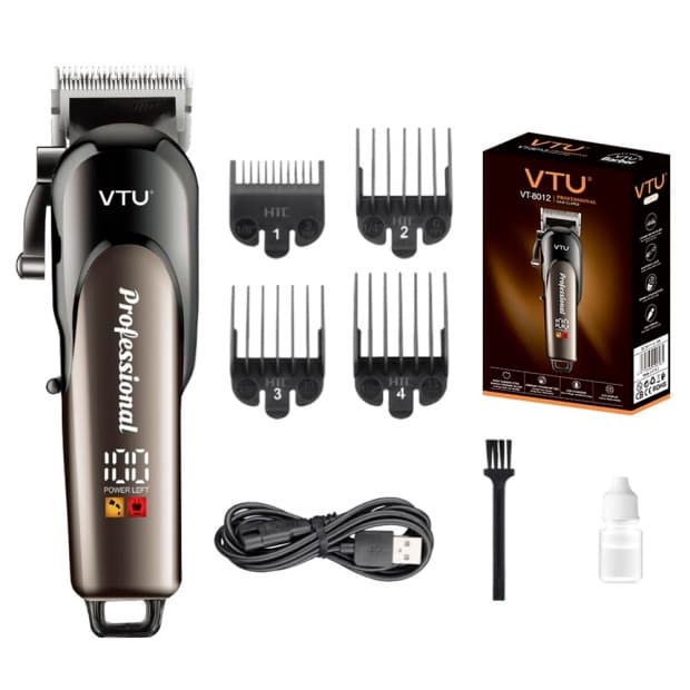Cortador de Cabelo Vtu-8012 Recarregável Black/Brown