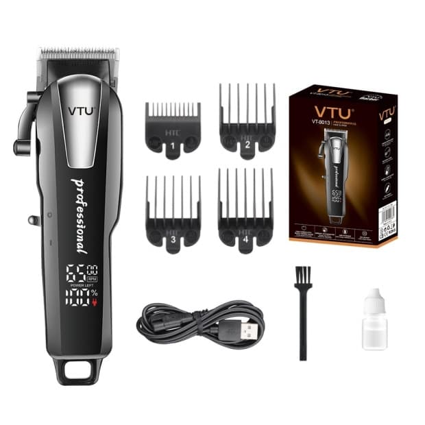 Cortador de Cabelo Vtu-8013 Recarregável Black/Prata
