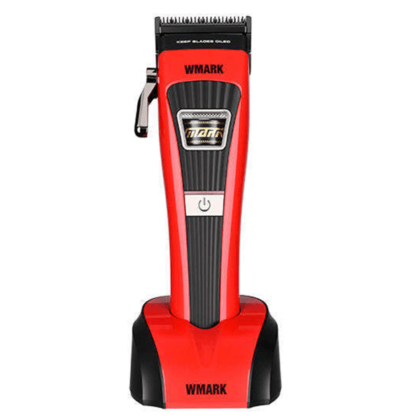 Cortador de Cabelo Wmark Ng-V1 8500Rpm 2500Mah Com Acessórios Recarregável Preto/Vermelho