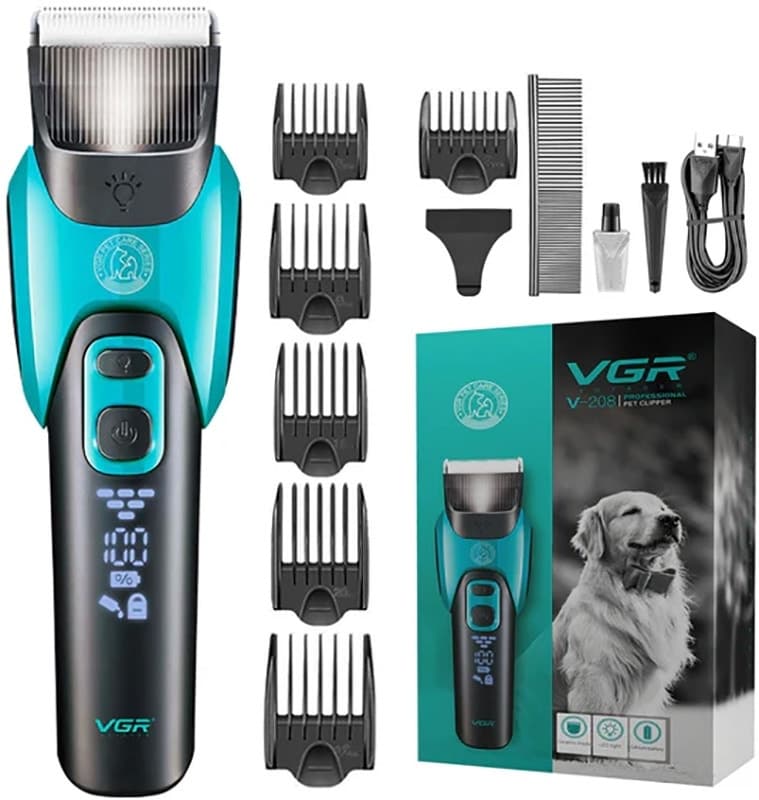 Cortador de Pelos Vgr V-208 Recarregável - Preto / Verde
