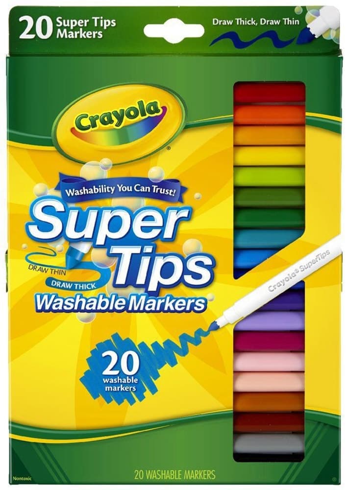 Marcadores Laváveis Super Tips Crayola 20 Unidades