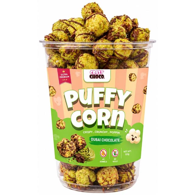 Snack Crazy Choco Popcorn Puffy Pistachio Kunafa Cc-pcpk 120G