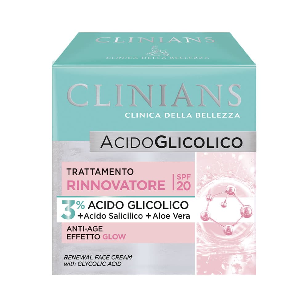 Creme Facial Clinians Ácido Glicólico FPS20 50ml