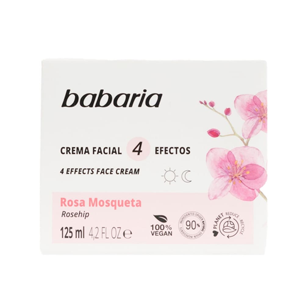 Creme Facial Babaria 4 Efeitos Rosa Mosqueta 125ml