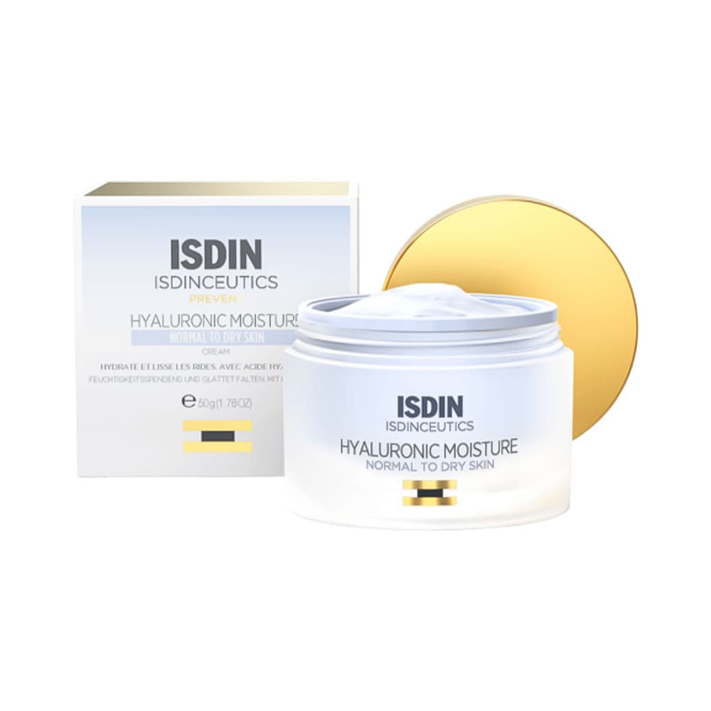 Creme Facial Isdin Hyaluronic Moisture para Pele Normal A Seca 50ml
