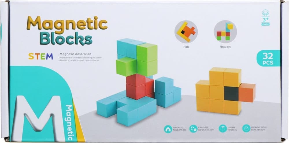 Blocos Magnéticos de Construção Magnetic Blocks Chuang Huang - Ch1231 (32 Pçs)