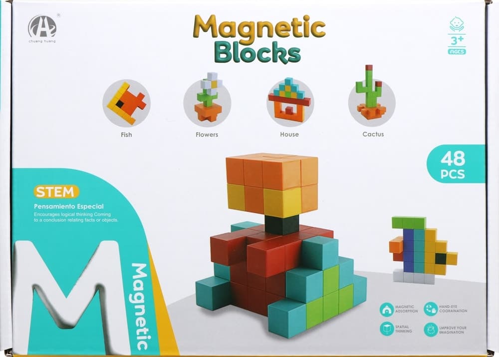 Blocos Magnéticos de Construção Chuang Huang Ch1232 (48 Pçs)