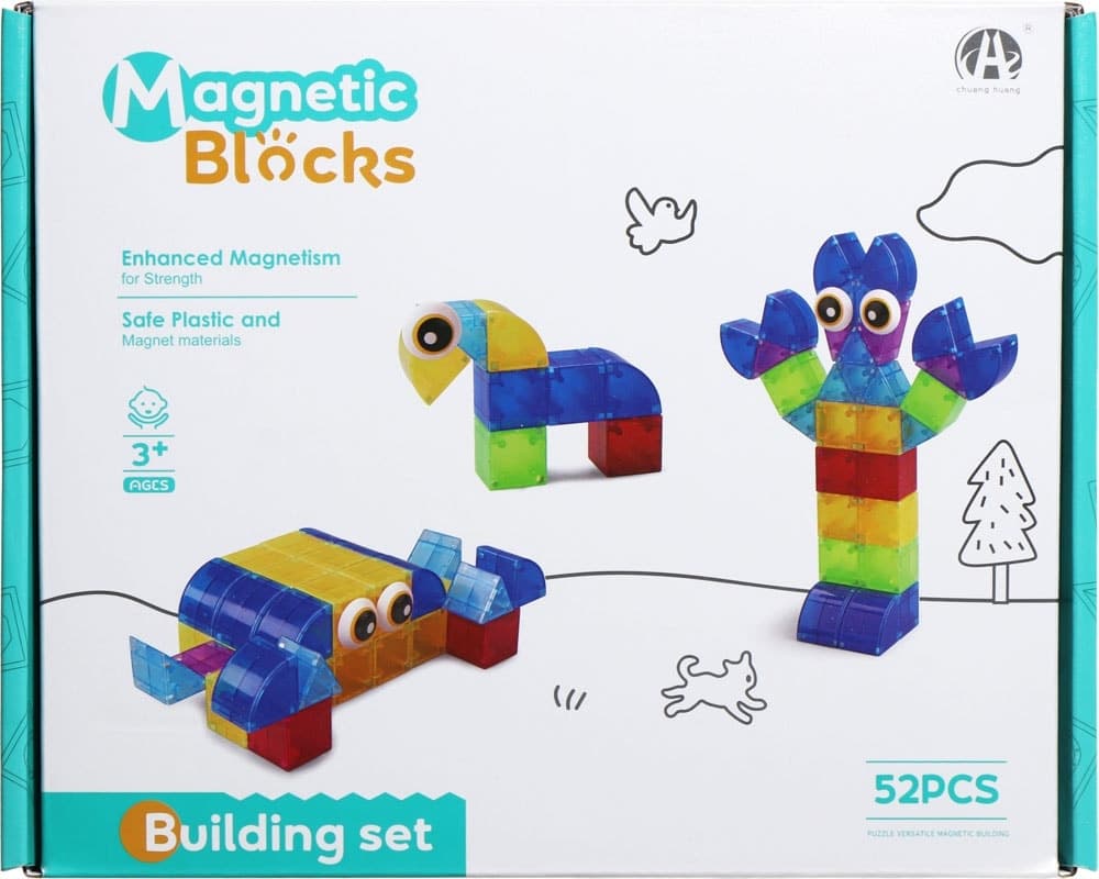Blocos Magnéticos de Construção Magnetic Blocks Chuang Huang - Ch1371 (52 Pçs)