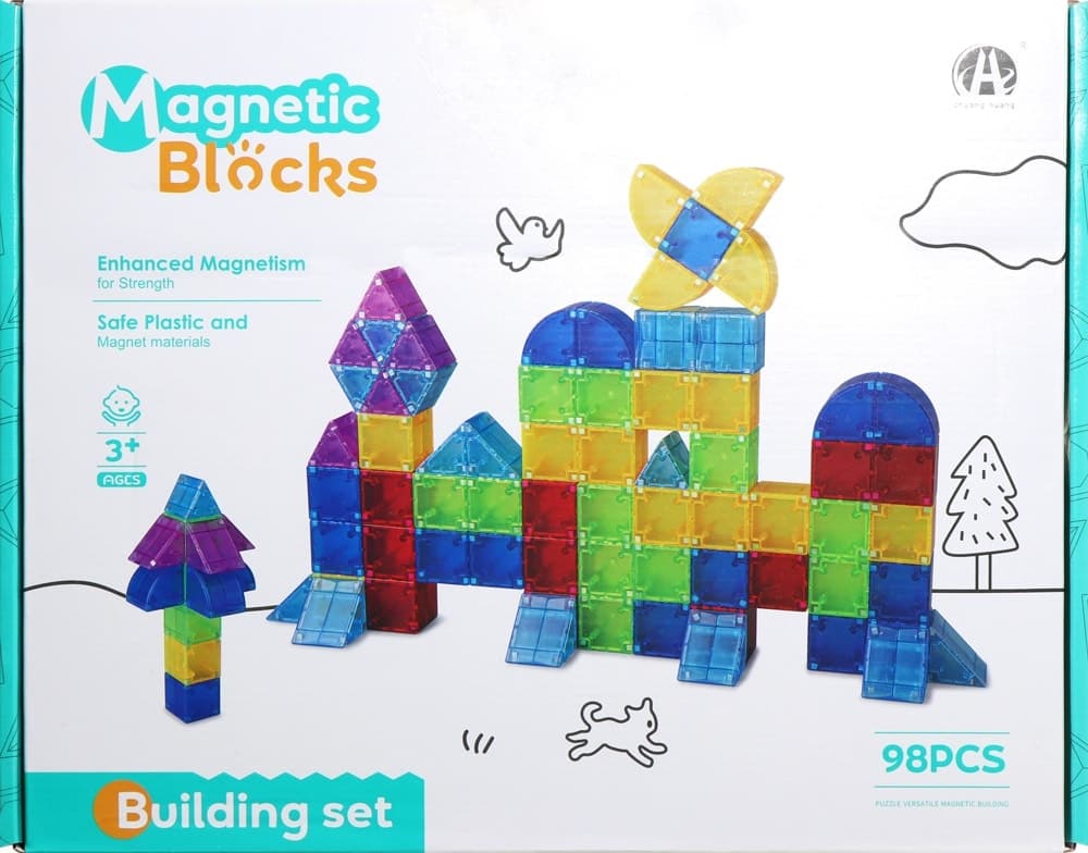Blocos Magnéticos de Construção Magnetic Blocks Chuang Huang - Ch1372 (98 Pçs)