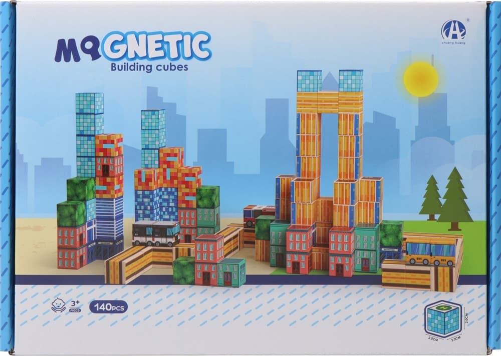 Cubos Magnéticos de Construção Chuang Huang Ch1437 (140 Pçs)