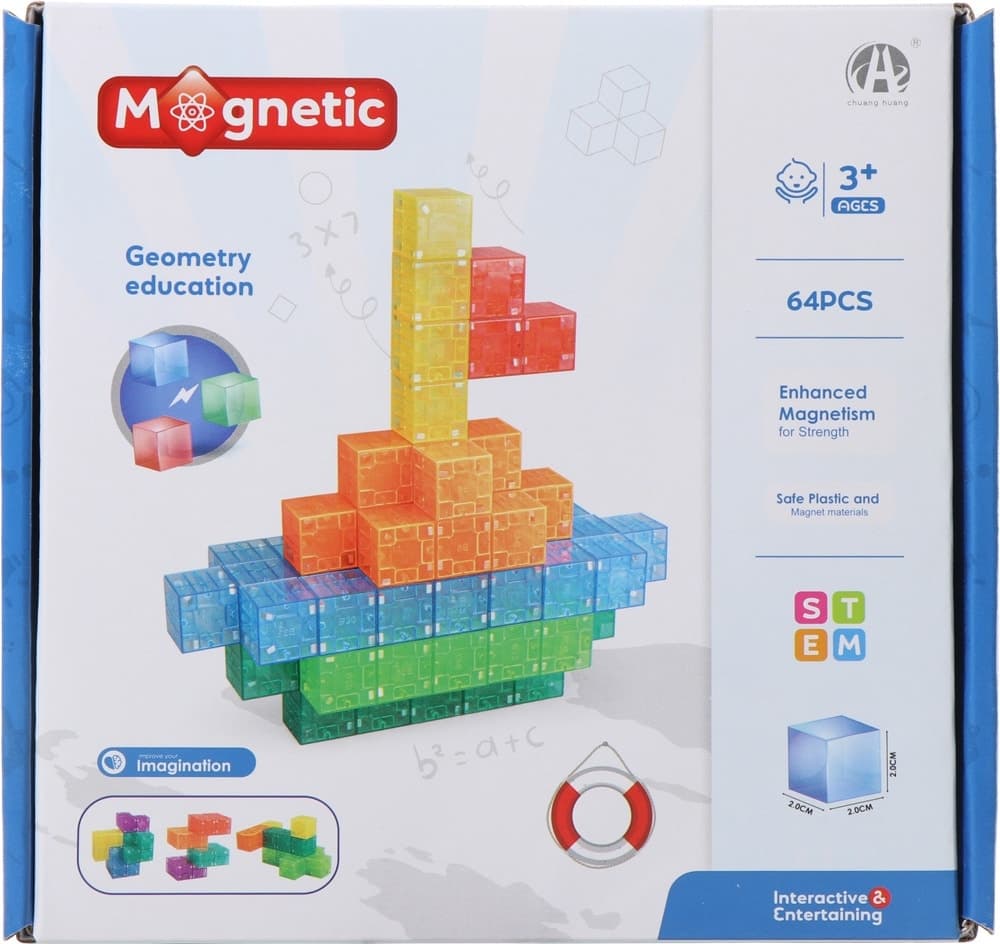 Cubos Magnéticos de Construção Chuang Huang Ch1443 (64 Peças)