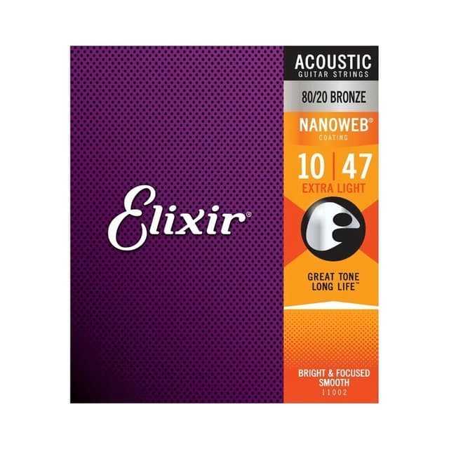 Corda Elixir Nanoweb Ex11002 para Guitarra Acústica