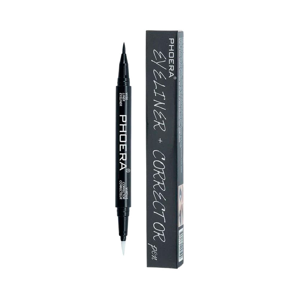 Caneta Delineador e Corretivo Phoera 2 Em 1 Preto 1.6ml