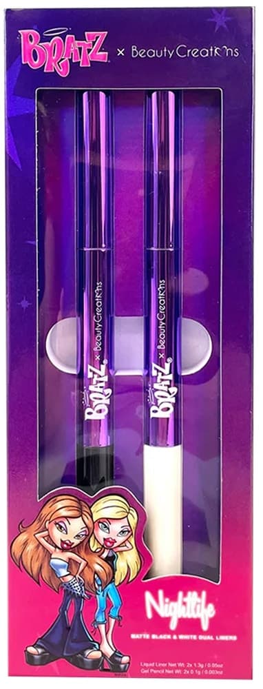 Delineador Em Gel Lápis Beauty Creations Bratz Nightlife Dual Black+White (1.3g+0.1g)