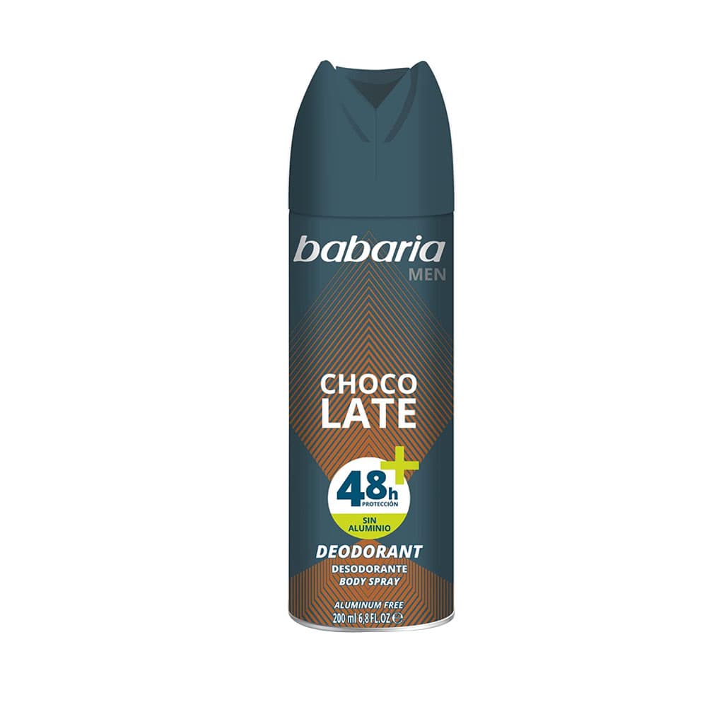 Body Spray Desodorante Babaria Chocolate Sem Alumínio 200ml