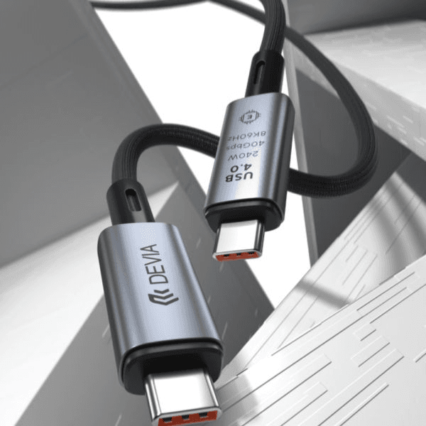 Cabo Devia Pro5 Ajustável 2Em1 USB-C para USB-C Azul Marinho