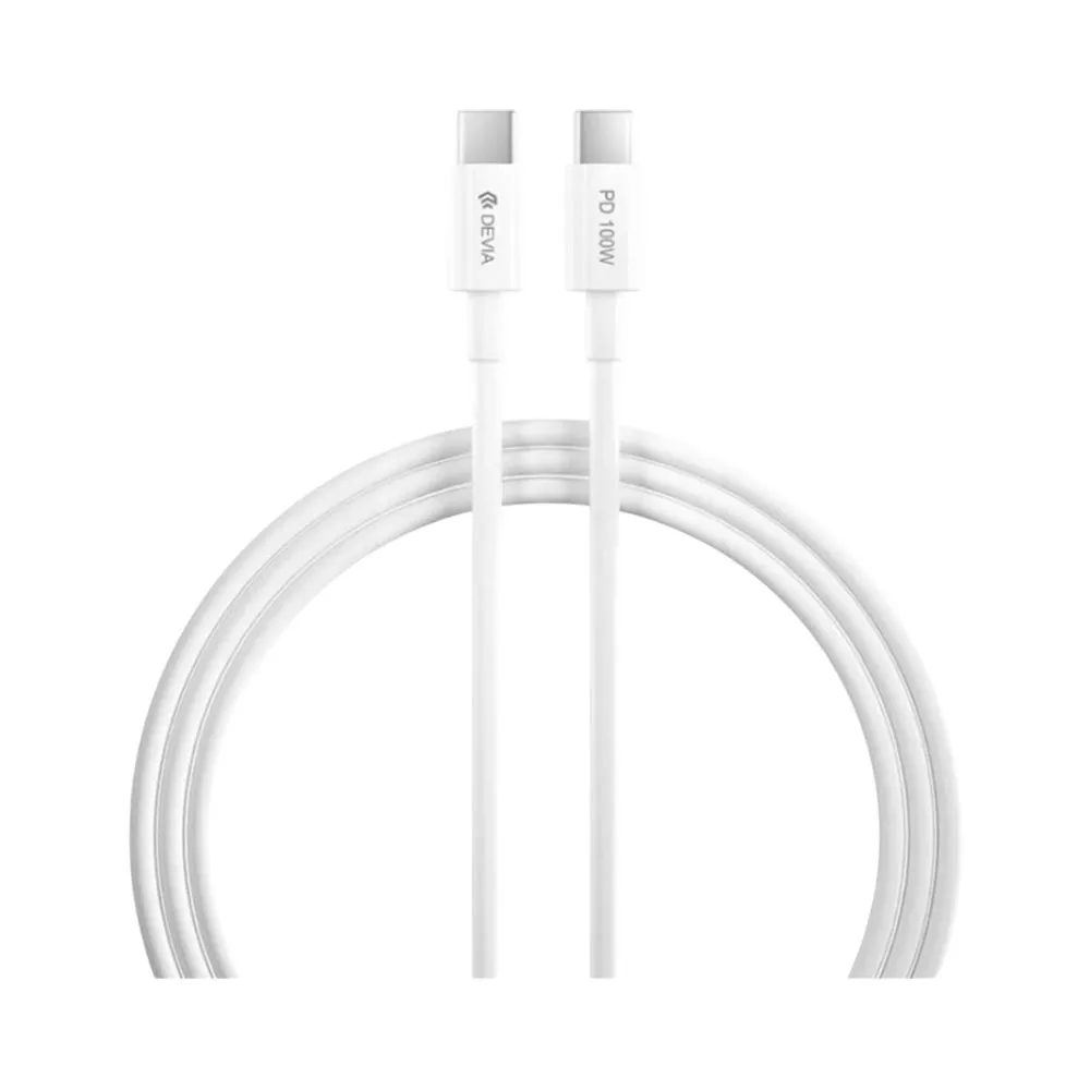Cabo Devia Ec317 USB-C para USB-C 100W 1.5M Branco