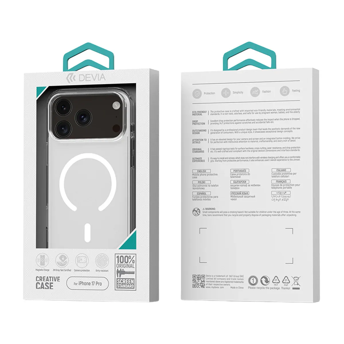Capa Devia Magnetic Clear para iPhone 17 Pro