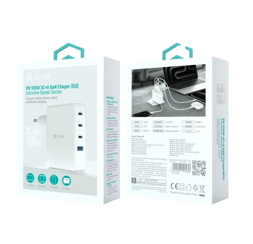 Carregador Devia A2486 Extreme Speed Series Pd 100W 3C+A Branco