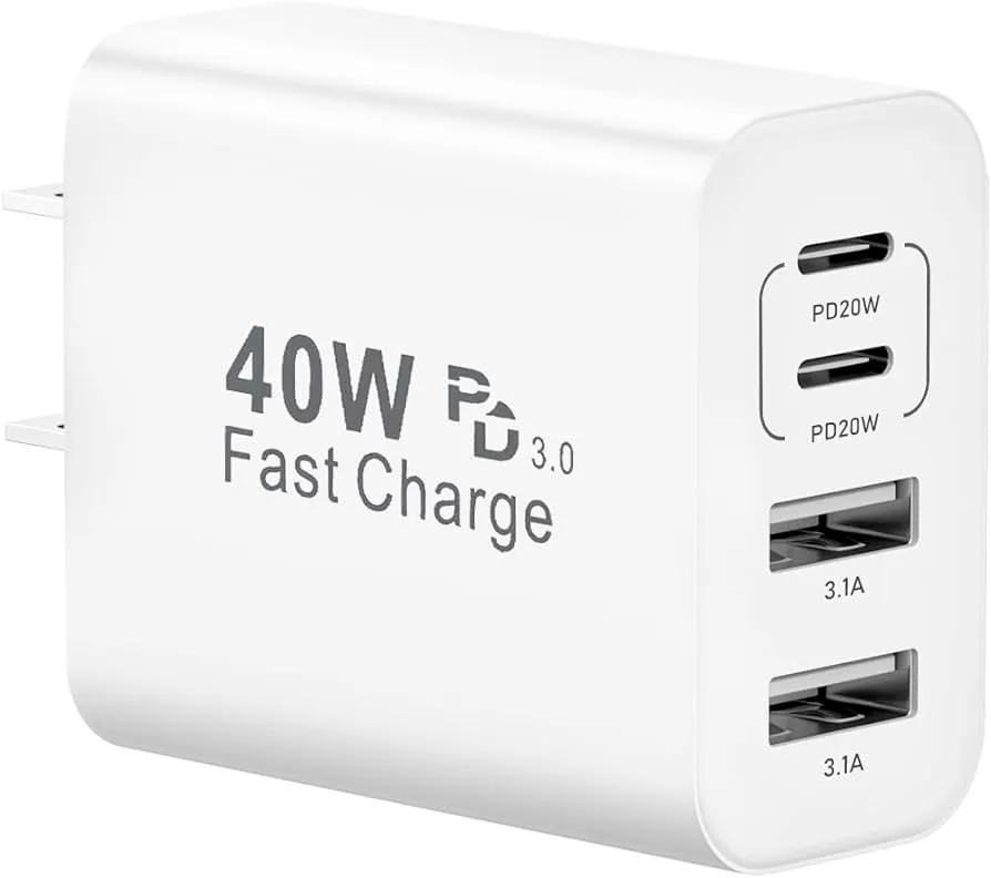 Carregador Devia Pro1 40W 4 Portas USB/USB-C Branco