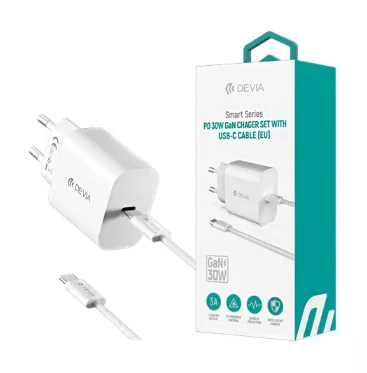 Carregador Devia Rce-3005CL 30W Fonte com Cabo USB-C 1P Branco