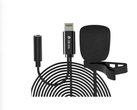 Microfone Devia Em605 Wired Smart Series Lightning 3.5Mm 1.5M Preto
