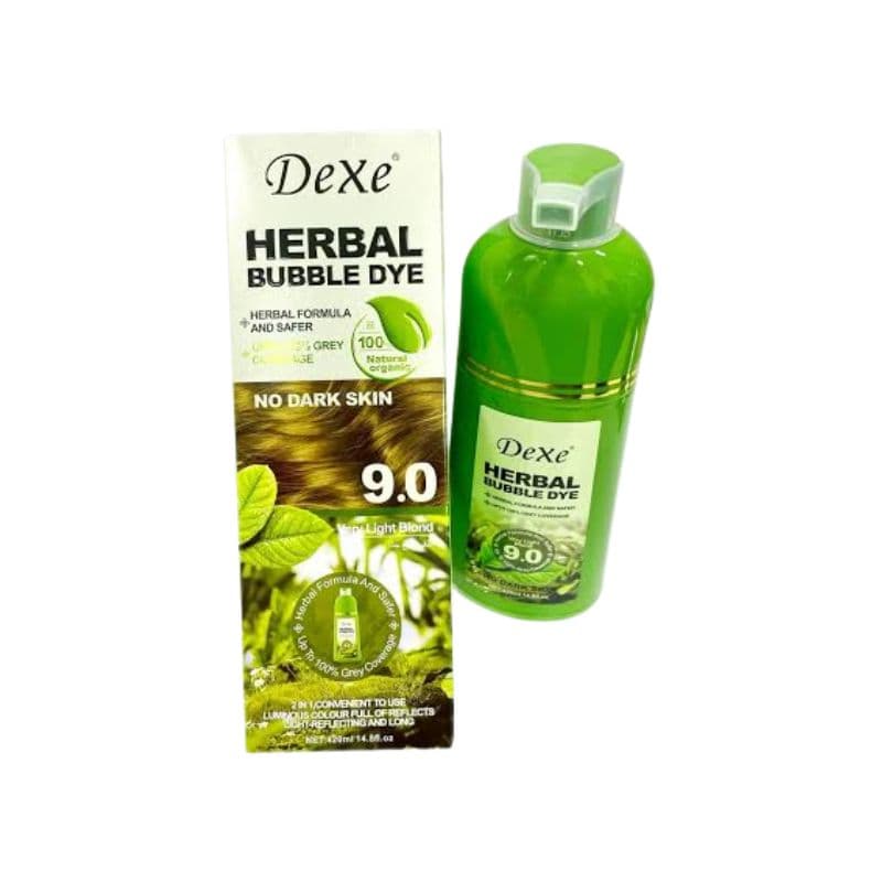 Coloração Em Espuma Dexe Herbal Bubble Dye 9.0 Louro Muito Claro 420ml