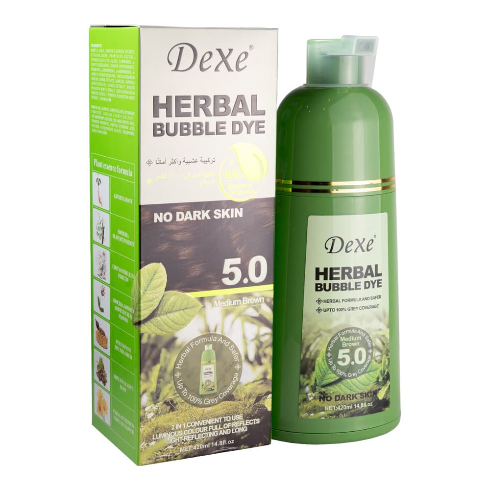 Coloração Capilar Dexe Herbal Bubble Dye Castanho Médio 5.0 420ml