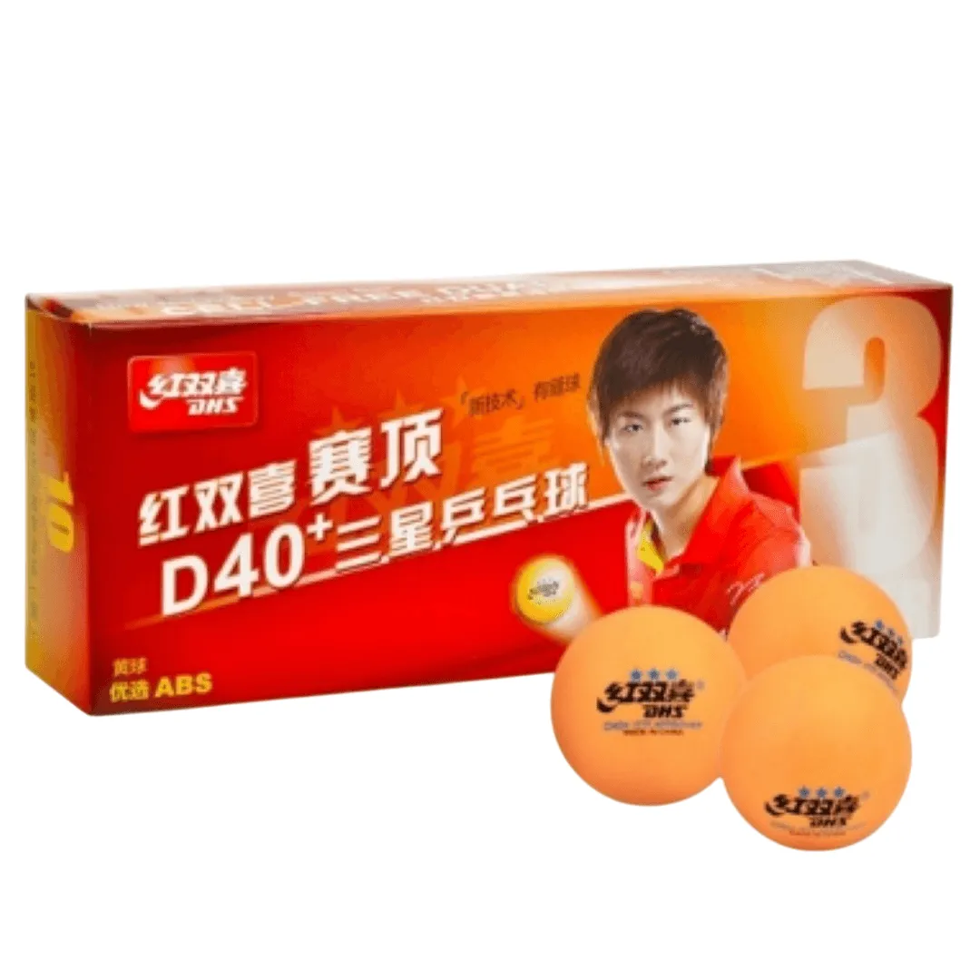 Bola de Ping Pong Dhs CD40AY 3 Estrelas C/10 Laranja
